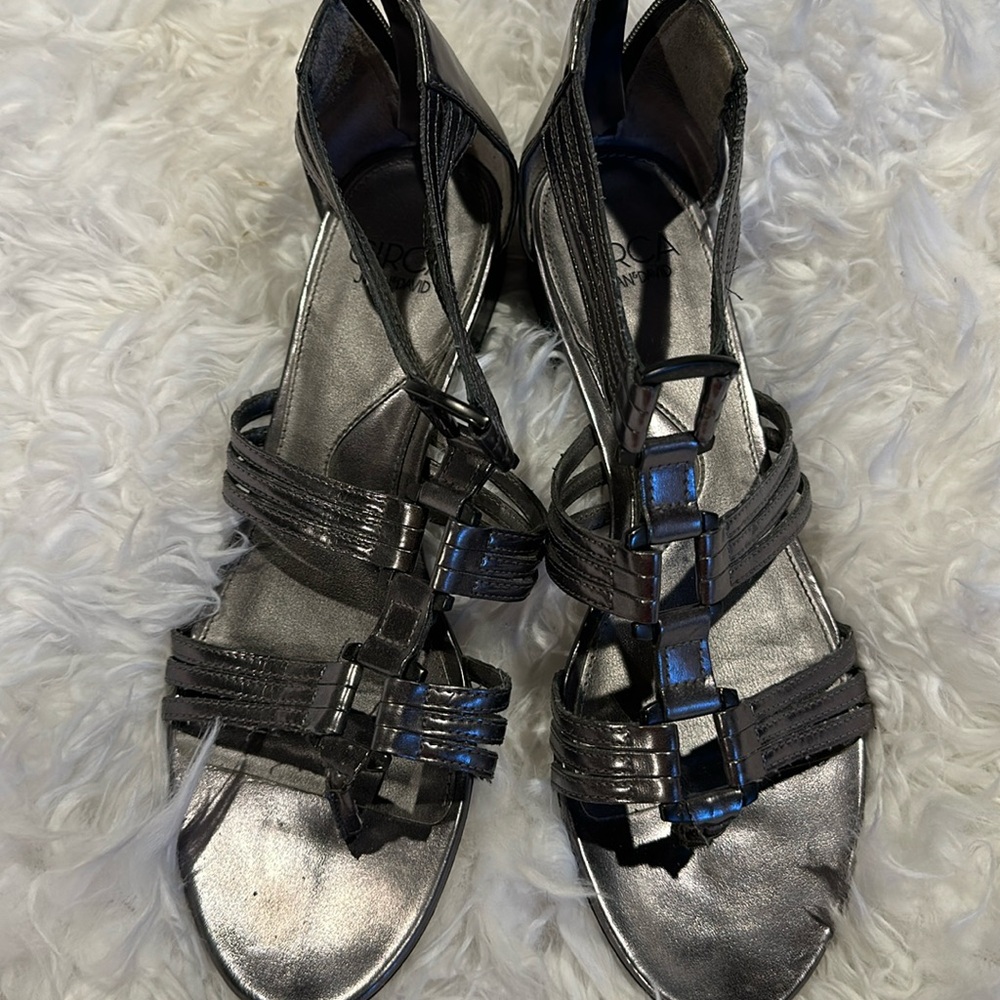 Joan & David silver sandals